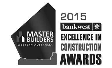 2015 Master Builder Awards logo in black and white