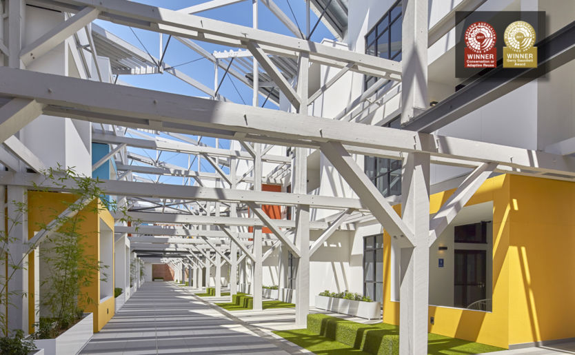 Restored Dalegty Wool Stores now Heirloom Apartments by Match open atrium for residents