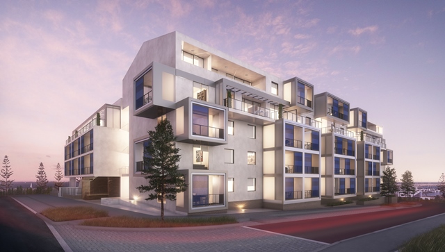 Architectural external render of Form Apartments by Match in North Coogee