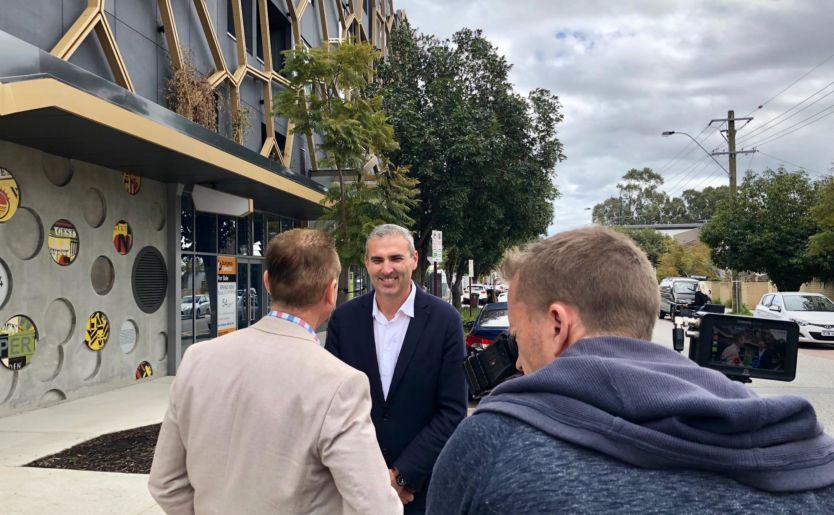 Jason Robertson from Master Builders WA discusses with Michael Read, director of M/Construction, on the construction of M/24 Apartments by Match in Leederville, as shown on the episode for Home in WA
