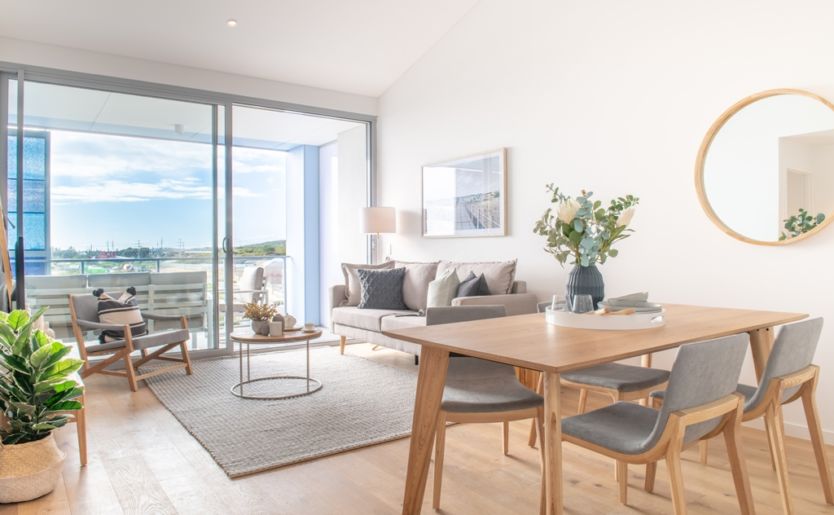 Internal shot of display apartment at Form Apartments by Match 50-apartment marina-side complex located 50metres from Port Coogee Marina and adjacent to parkland