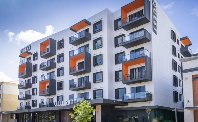 Quest Joondalup external shot of the front main side of the street