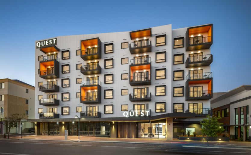 Quest Joondalup Construction Completed External at dusk