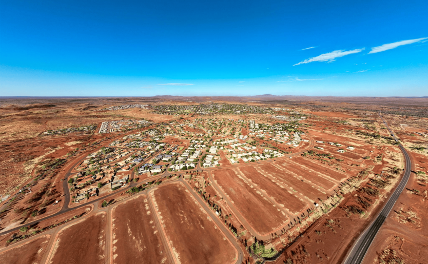 Newman townsite aerial (Source: APA Group)